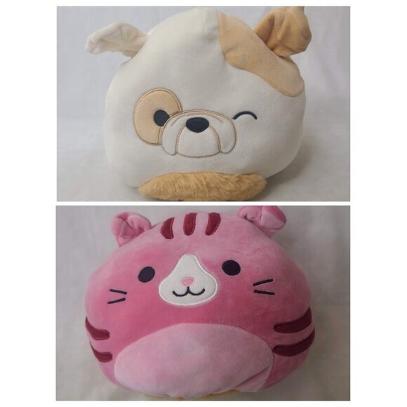 Squishmallows Flip-A-Mallows Reversible Plush Bulldog & Pink Cat Geraldine Brock - Picture 7 of 13